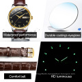 OLEVS Brand Men And Woman's Wristwatch Fashion Business Style Quartz Core waterproof Luminous Leather Strap Watch For Lovers